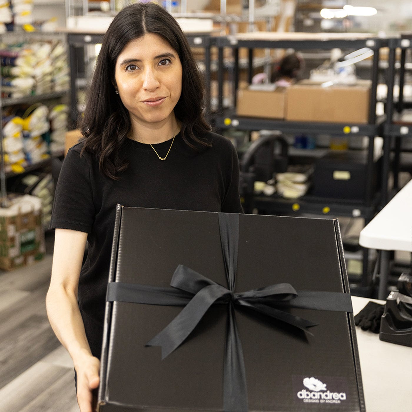 Woman Holding Preserved Flower Gift Box - dbandrea