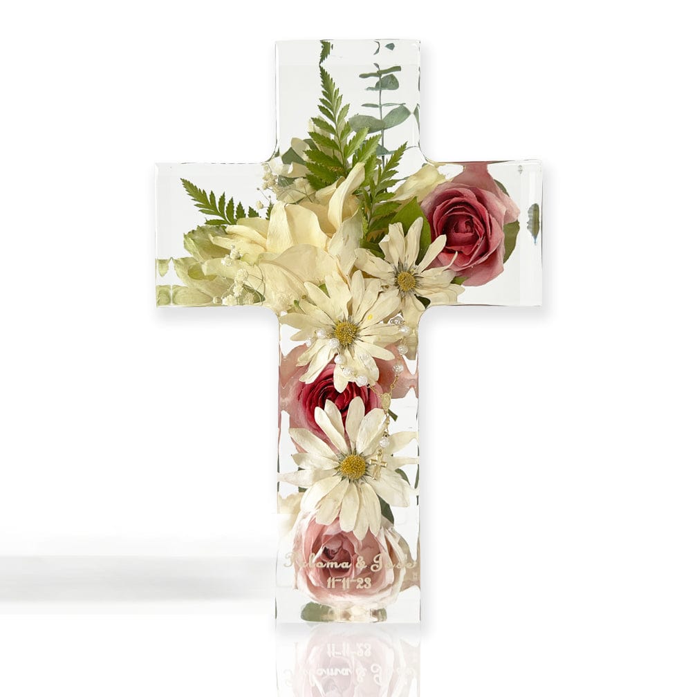 dbandrea Floral Block 12" x 8" Cross