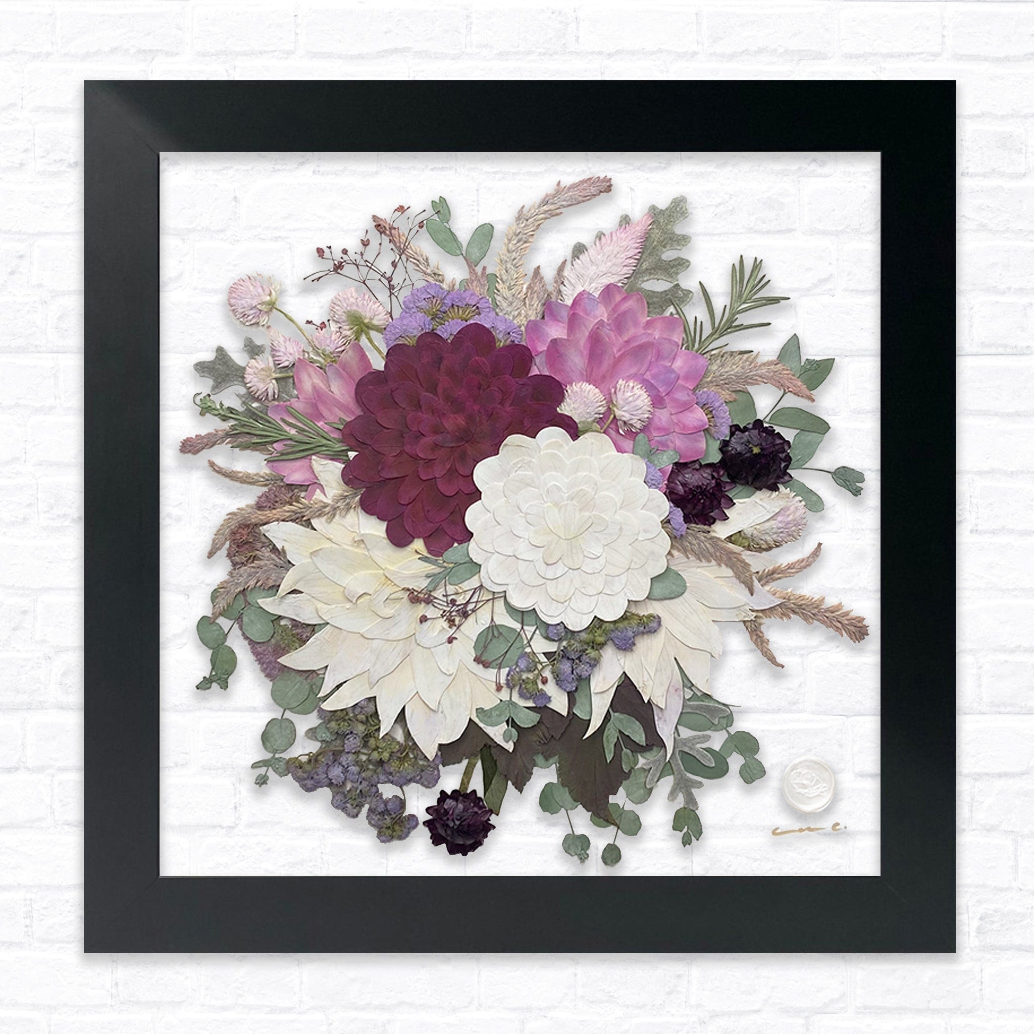 Pressed Flowers - Real Flowers - Float Framed Flowers - Ramo de online Flores