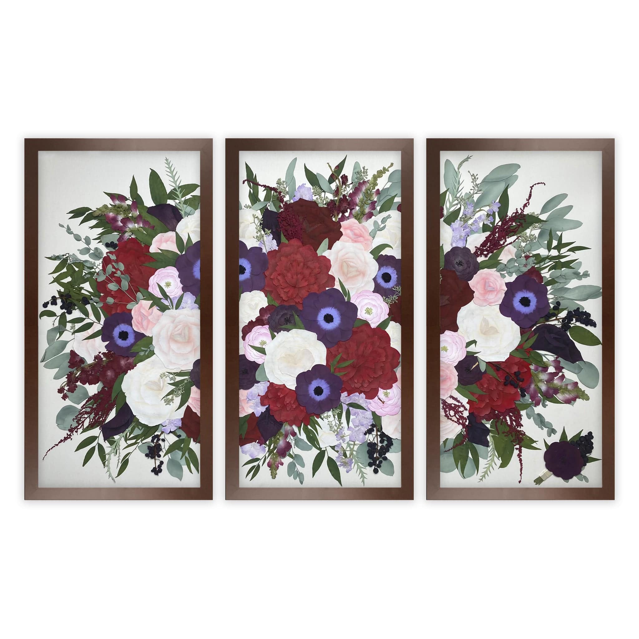 dbandrea Pressed (Framed) 12" x 24" Trio Panels Classic Frames