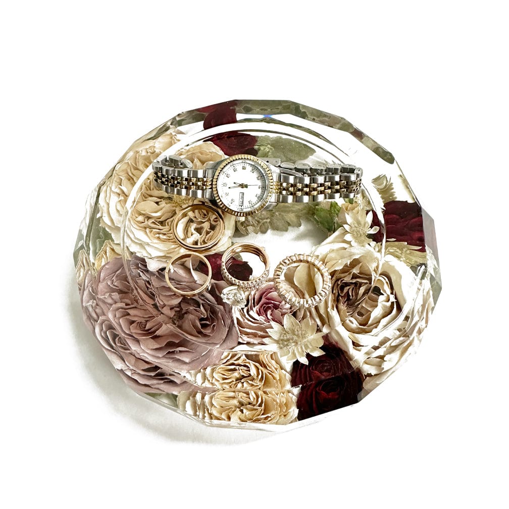 Designs by Andrea Floral Block 6" / Circle / Small 6" Jewelry Dish - DBAndrea