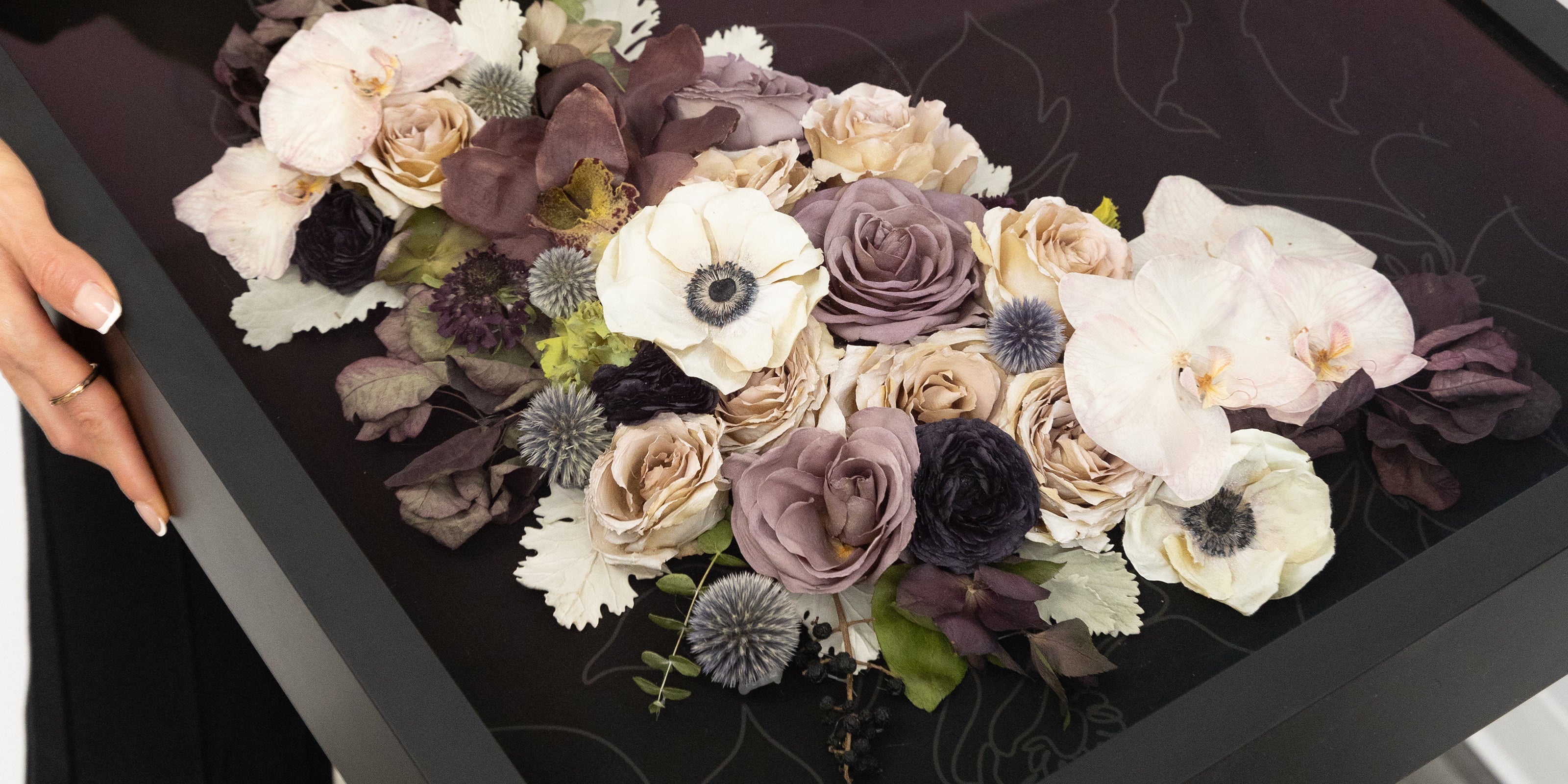 Press 3D Shadow Box Bouquet Preservation - dbandrea